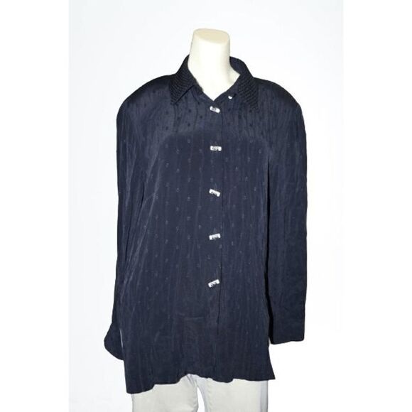 Milano Moda Black Button Down Tunic - Picture 1 of 11